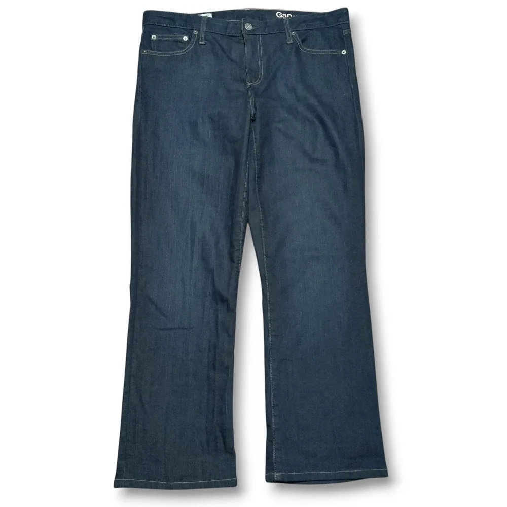 GAP 1969 Perfect Boot Jeans Women's Size 32t 36 x 29 Blue Denim Pants - Picture 1 of 9
